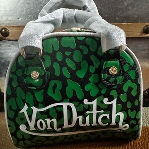 Von Dutch Lime Cheetah Bowling Bag